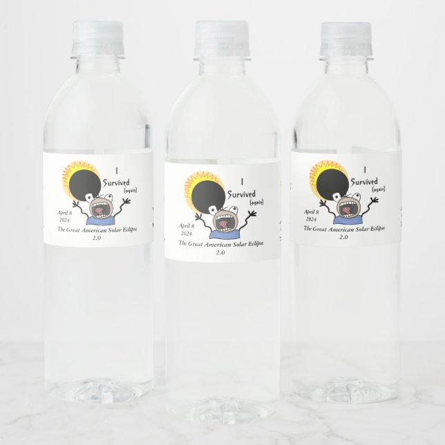 Étiquette Pour Bouteilles D'eau 2024 Solar Eclipse Survival (Bouteilles)
