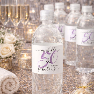 Étiquette Pour Bouteilles D'eau 50 ans et Fabuleux Fête d'anniversaire personnalis