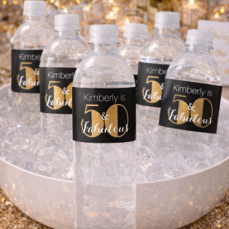 Étiquette Pour Bouteilles D'eau 50 ans et Fabuleux Fête d'anniversaire personnalis