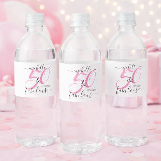 Étiquette Pour Bouteilles D'eau 50 ans et Fabuleux Fête d'anniversaire personnalis