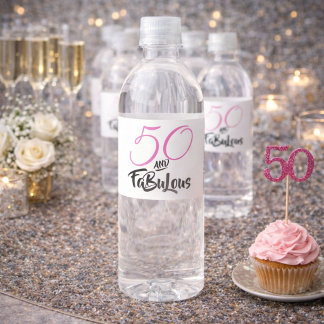 Étiquette Pour Bouteilles D'eau 50 ans et Fabuleux Fête d'anniversaire personnalis