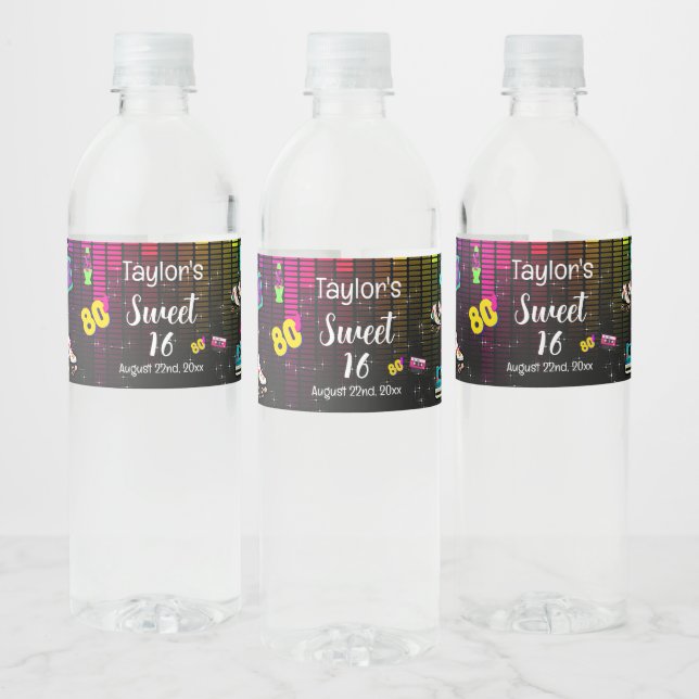 Étiquette Pour Bouteilles D'eau 80, Retour aux 80, (Bouteilles)