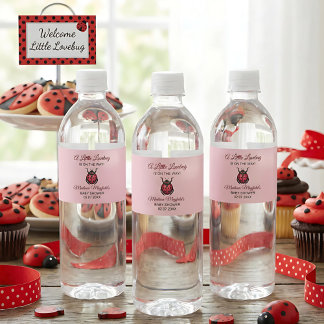 Étiquette Pour Bouteilles D'eau A Little Love Bug Is On The Way Ladybug