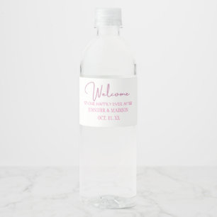 Étiquette Pour Bouteilles D'eau Accueil rose Lettres Mariage personnalisé