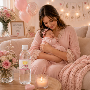 Étiquette Pour Bouteilles D'eau Adorable Petit Soleil Rose Doux