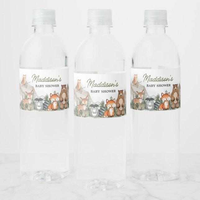 Étiquette Pour Bouteilles D'eau Adventure Attend le Baby shower des bois (Bouteilles)