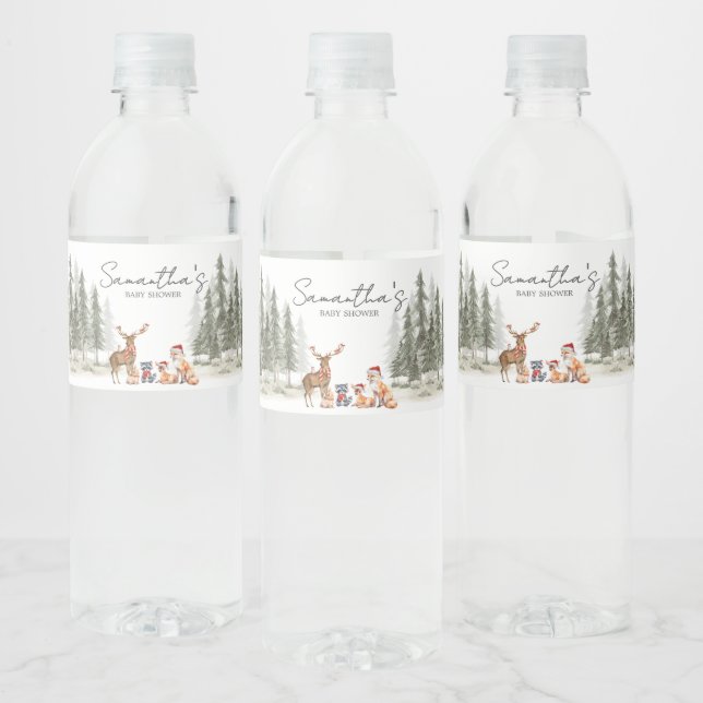 Étiquette Pour Bouteilles D'eau Adventure Begin Woodland Animals Baby Shower (Bouteilles)