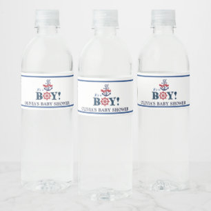 Étiquette Pour Bouteilles D'eau Ahoy Nautical C'est un Baby shower de Ancre de gar