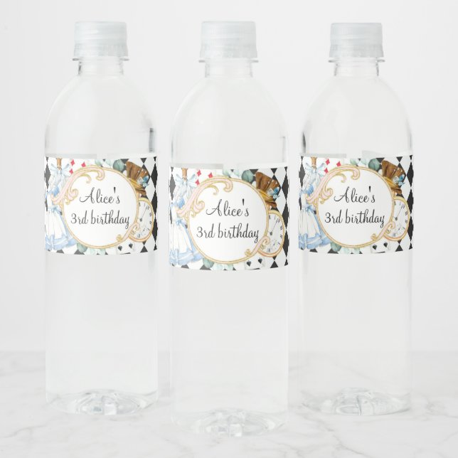 Étiquette Pour Bouteilles D'eau Alice Wonderland fâché hatter thé bouteille d'eau (Bouteilles)