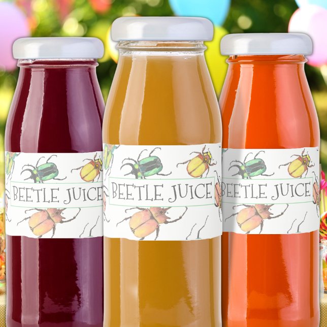 Étiquette Pour Bouteilles D'eau Amour Bugs Beetle Juice Party (Créateur téléchargé)