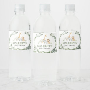 Étiquette Pour Bouteilles D'eau Animaux de la forêt Baby Shower Botanique
