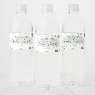 Étiquette Pour Bouteilles D'eau Animaux de la Forêt Baby Shower d'Automne