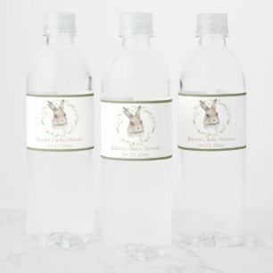 Étiquette Pour Bouteilles D'eau Animaux forestiers Aquarelle Bunny Nom Baby shower