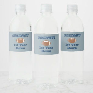 Étiquette Pour Bouteilles D'eau Anniversaire 1 an de Football