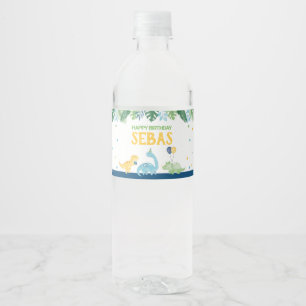 Étiquette Pour Bouteilles D'eau Anniversaire de Dinosaur