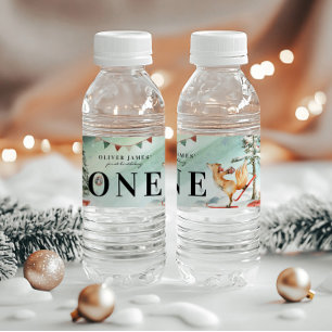 Étiquette Pour Bouteilles D'eau Anniversaire des bois d'hiver enchantés