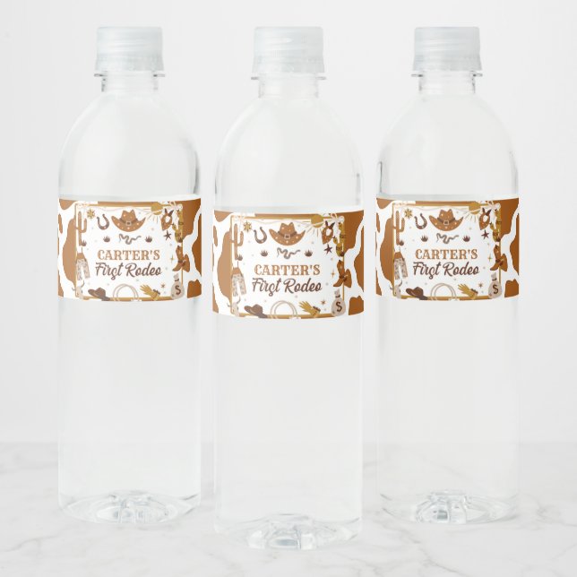Étiquette Pour Bouteilles D'eau Anniversaire du 1er Rodéo de l'Ouest (Bouteilles)