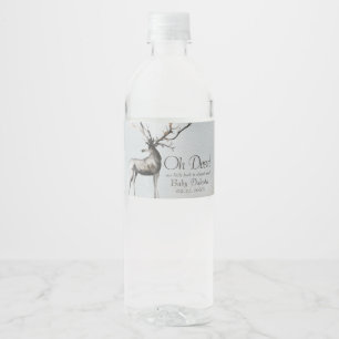 Étiquette Pour Bouteilles D'eau Antlers rustiques  Oh Deer Little Buck Baby shower