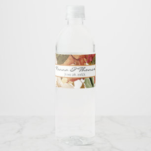 Étiquette Pour Bouteilles D'eau Aquarelle d'automne Floral Mariage Bouteille d'eau