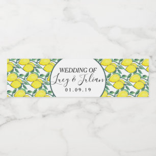 Étiquette Pour Bouteilles D'eau Aquarelle Peint citron vert Mariage