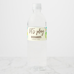 Étiquette Pour Bouteilles D'eau Aquarelle Thème Pickleball Sports Anniversaire