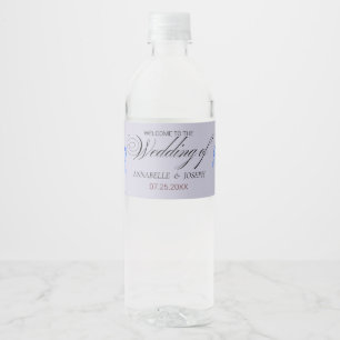 Étiquette Pour Bouteilles D'eau aquarelles Florales Botanique Moderne Mariage