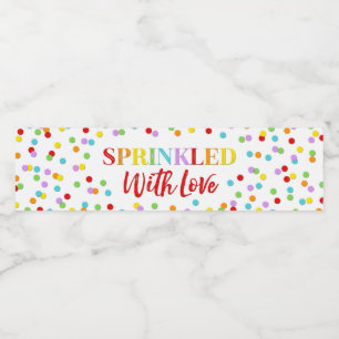 Étiquette Pour Bouteilles D'eau Arc-en-ciel Confetti saupoudré d'Amour Baby Sprink