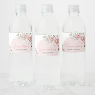 Étiquette Pour Bouteilles D'eau Arc floral bébé dans le Baby shower en fleur
