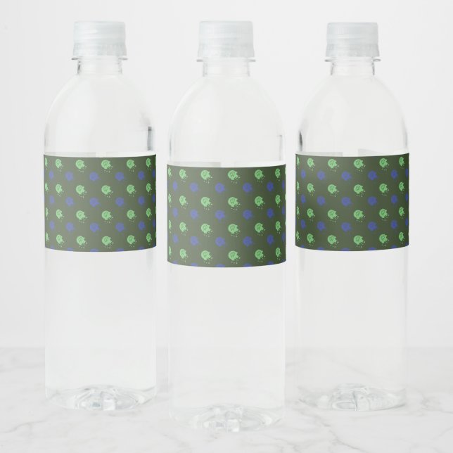 Étiquette Pour Bouteilles D'eau Army Green & Blue Painball Party (Bouteilles)
