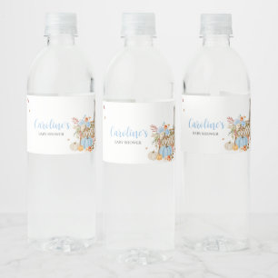 Étiquette Pour Bouteilles D'eau Automne Citrouille bleu automne