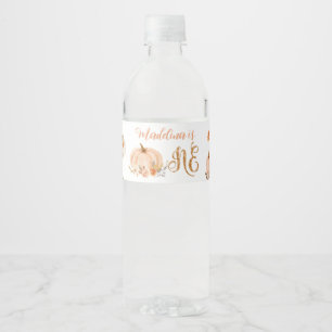 Étiquette Pour Bouteilles D'eau Automne doux petit citrouille premier anniversaire