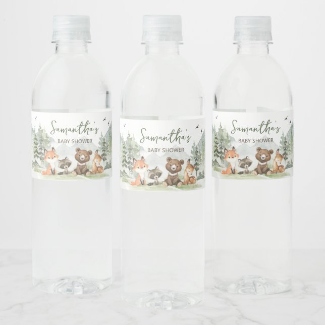 Étiquette Pour Bouteilles D'eau Aventure Commencer le Baby shower des animaux des  (Bouteilles)