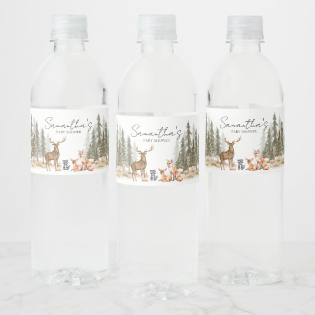 Étiquette Pour Bouteilles D'eau Aventure Commencer le Baby shower des animaux des  (Bouteilles)