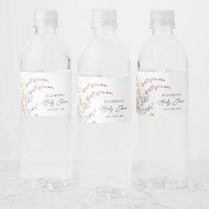 Étiquette Pour Bouteilles D'eau Baby in Bloom Baby shower Fleur sauvage