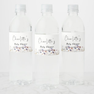 Étiquette Pour Bouteilles D'eau Baby In Bloom Baby Shower Fleur Sauvage