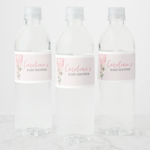 Étiquette Pour Bouteilles D'eau Baby shower à bulle rose à l'Eucalyptus