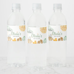 Étiquette Pour Bouteilles D'eau Baby shower à éclaboussures vertes