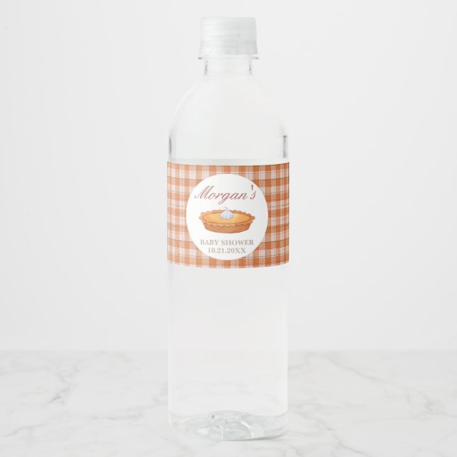 Étiquette Pour Bouteilles D'eau Baby shower à tarte Cutie (Devant)