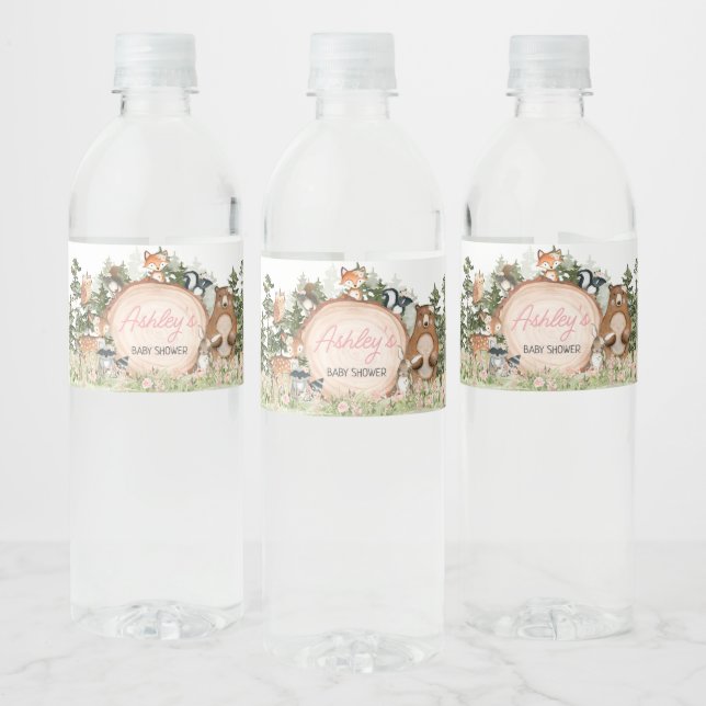 Étiquette Pour Bouteilles D'eau Baby shower à tranche de bois (Bouteilles)