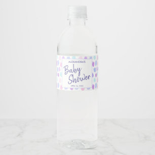 Étiquette Pour Bouteilles D'eau Baby shower Aquarelle Motif Purple Script