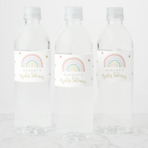 Étiquette Pour Bouteilles D'eau Baby shower arc-en-ciel neutre