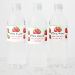 Étiquette Pour Bouteilles D'eau Baby shower aux fraises