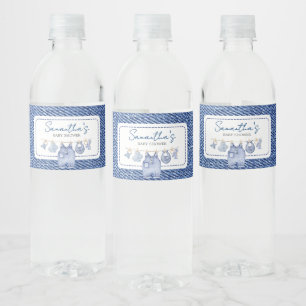 Étiquette Pour Bouteilles D'eau Baby shower Baby Blue Jean