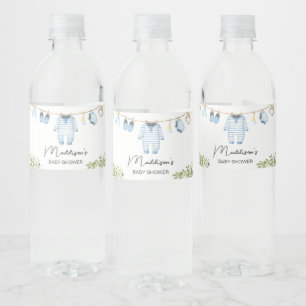 Étiquette Pour Bouteilles D'eau Baby shower Bébé bleu