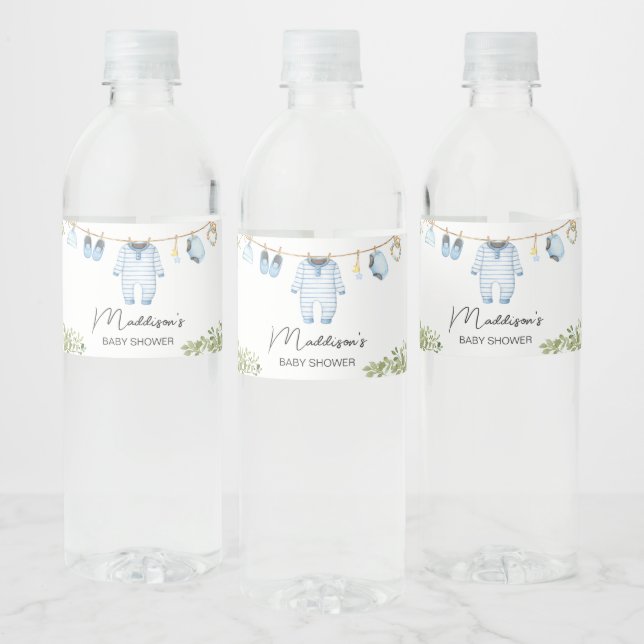Étiquette Pour Bouteilles D'eau Baby shower Bébé bleu (Bouteilles)