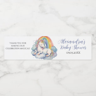 Étiquette Pour Bouteilles D'eau Baby shower bébé Unicorn garçon