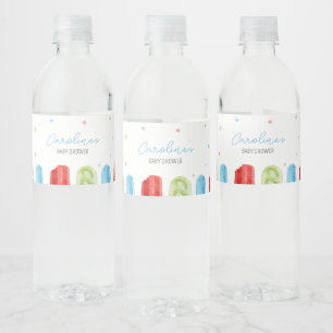 Étiquette Pour Bouteilles D'eau Baby shower Blue Popsicle