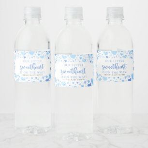 Étiquette Pour Bouteilles D'eau Baby shower Blue Valentine Little Sweetheart