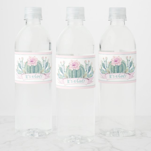 Étiquette Pour Bouteilles D'eau Baby shower Cactus (Bouteilles)