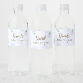 Étiquette Pour Bouteilles D'eau Baby shower Citrouille bleu doux